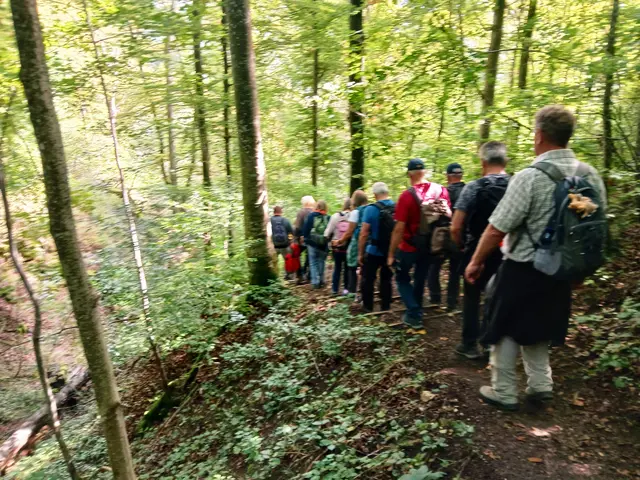 An manchen Stellen ist der Pfad steil und recht rutschig.  Da ist "uffbasse" angesagt, wenn man da hinunter steigt.  Die Wanderer dahinter müssen halt a bissle warten.   | Foto: sigischlottke