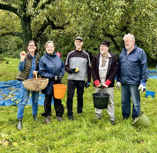 v.li. Sibylle Riegger-Gnamm, Christiane Müller, Reinhard Wersching, Ulf Hennig, Dr. Stefan Müller (alles Grüne) | Foto: Dieter Wagner