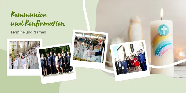 In der Kategorie Kommunion und Konfirmation sind Termine für Konfirmationen, Kommunionen sowie Goldene Kommunionen und Konfirmationen sowie die Namen der Personen zu finden. | Foto: HSt-Grafik; Andreas Veigel; Ralf Seidel; Dennis Mugler; Mario Berger; Süddeutsche Gemeinschaft Öhringen - SV Öhringen
