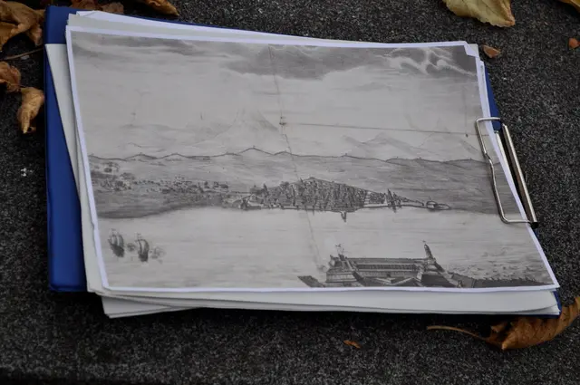 Eine Zeichnung die veranschaulicht wie die Schlacht bei Veracruz ausgesehen hat. | Foto: Daniela Somers