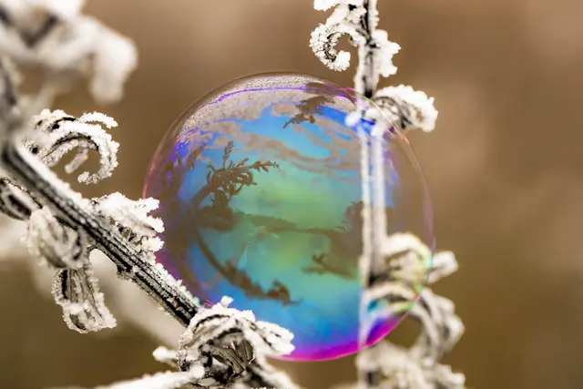 Der Frost bietet zauberhafte Möglichkeiten - Helga Rosenberger hat die Seifenblasen anfrieren lassen. | Foto: Helga Rosenberger
