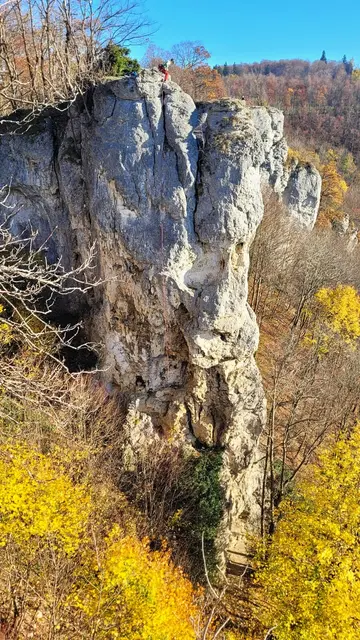  ... und schon bereitet sich eine Kletterin auf den Abstieg vor! | Foto: Isolde Reitz