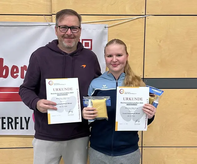 Platz 3 im Mixed: Oli und Cara Bürk | Foto: E. Rosendorf