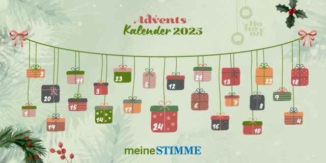 Täglich mitmachen: der meine.stimme-Adventskalender 2025. | Foto: HSt-Grafik
