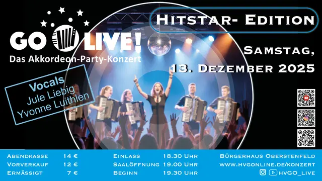Einladung zu "GO live! - Das Akkordeon-Party-Konzert" am 13.12.2025 in Oberstenfeld | Foto: Rebecca Bodmann