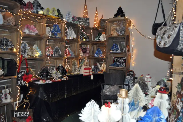 Ein toller Stand mit Kunstwerken die es nicht überall zu sehen gibt. Hier wurden Buchseiten zu Weihnachtsbäumen und Schneemännern. Einfach toll gemacht. Bei " Bookworx by SÜDPUNK" werden Bücher zu Kunstwerken. Aber auch Taschenunikate gibt es am Stand zu kaufen. | Foto: Daniela Somers