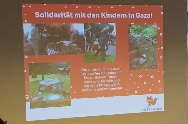 Bei den ROTFÜCHSEN lernten die Kinder in diesem Jahr die Kultur Palästinas kennen. Im Herbst luden sie Eltern und Freunde zu einem palästinensischen Spendenessen ein. Mit weiteren Spendenaktionen sammelten die ROTFÜCHSE Heilbronn bereits über 300,- € für das Gesundheitszentrum Al Awda und für die Soforthilfe im Kriegsgebiet.   | Foto: MLPD