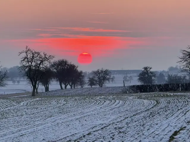 Der Februar hatte einiges an Wetterschönheiten zu bieten: Diesen eindrucksvollen Sonnenuntergang hat Panja Rudroff eingefangen.  | Foto: Panja Rudroff