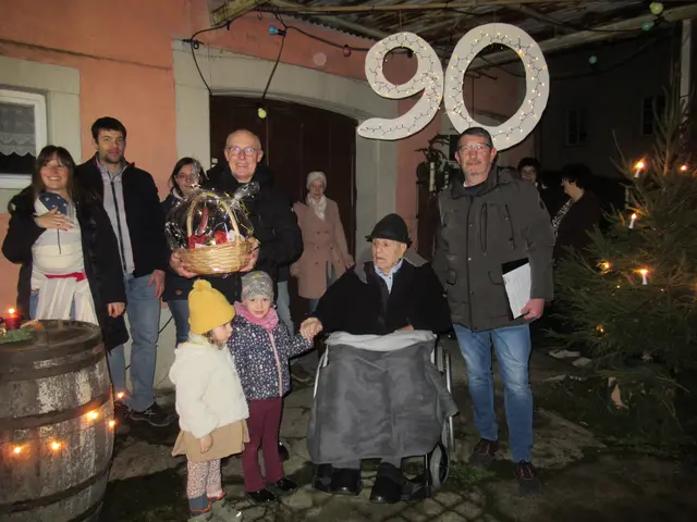 Geburtstagsjubilar Peter Ruck aus Jagstberg (sitzend) Ehrenmitglied vom Männergesangverein Jagstberg 1879e.V. | Foto: J.Ruck