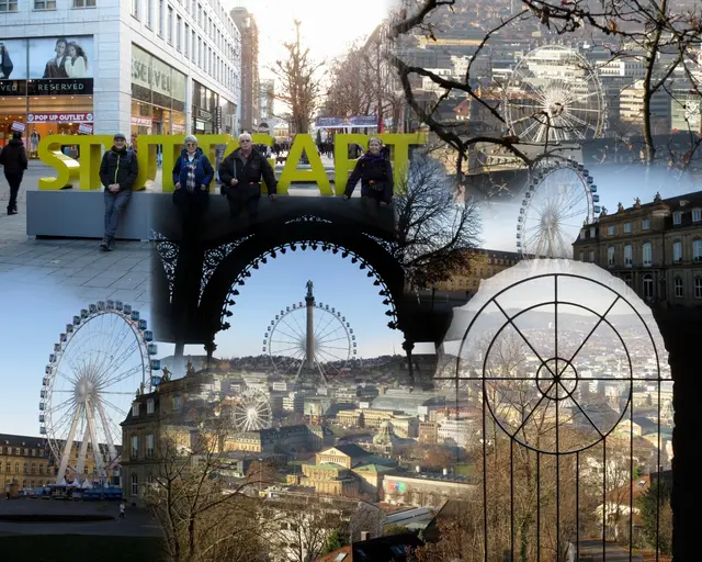 Das Riesenrad am Schlossplatz diente während der gesamten Wanderung als Orientierung bei den wunderbaren Ausblicken in die Stadt hinunter | Foto: WandernGabyErich