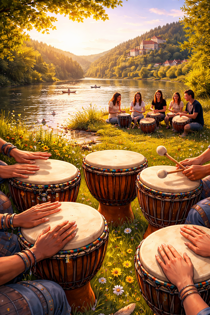 Trommelklang am Neckar für Erwachsene und Jugendliche ab 12 | Foto: ChatGPT