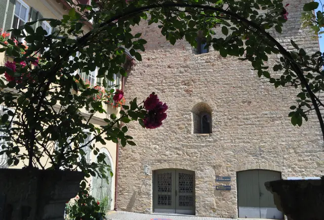 Lauffen an der Burg. Steht man Rosenbogen, sieht man gleich drei Türen und Tore. | Foto: Daniela Somers