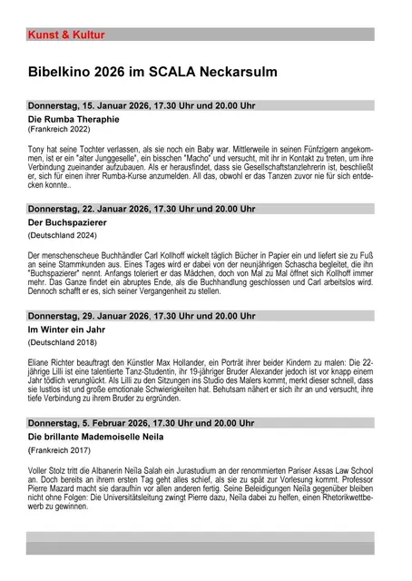 Inhaltsangabe zu den Filmen | Foto: Bibelkino Neckarsulm