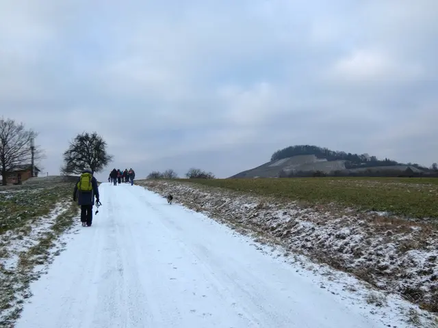 Von Oberstenfeld geht's bei minus 7 Grad hinauf zum Forstberg, der rechts aus der Landschaft ragt.  | Foto: sigischlottke