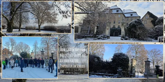 Wissenswertes wurde schon vor dem Schloss erzählt. | Foto: privat Sibylle Tröber und Hans-Peter Schwarz