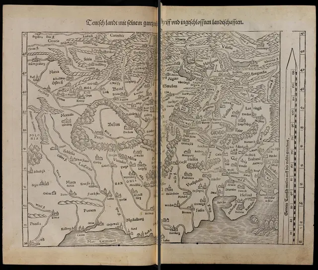 Deutschland im 16.Jahrhundert  (Ausgabe 1544)

UB Basel, EU I 55

 | Foto: Universitätsbibliothek Basel