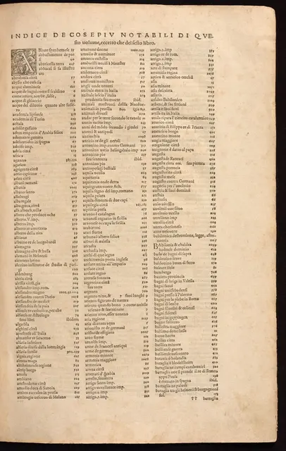 In dieser Ausgabe von 1558 ist ein achtseitiges Inhaltsverzeichnis mit arabischen Ziffern enthalten  


UB Basel, Es 258 | Foto: Universitätsbibliothek Basel