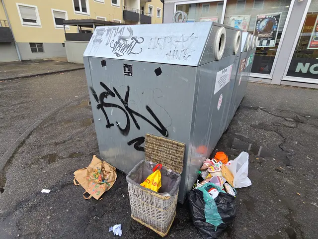 Unliebsamer Abfall vor die Glascontainer gestellt. | Foto: Heidrun Rosenberger