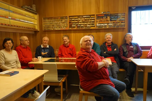 Ein Teil des Teams am Fahrtag! Von links: Andrea, Gerd, Helmut, Peter, nochmal Helmut, Jürgen und Michael. Alle vom ECH! | Foto: Helmut Epp Eisenbahnclub-Heilbronn e.V.