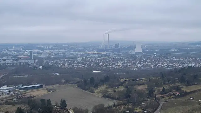 Blick auf Heilbronn mit der Landmarke des Kohlekraftwerks.  | Foto: Petra Schüssler 