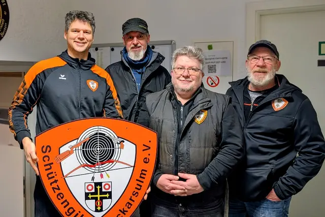 SGi Neckarsulm 1 v.l.n.r.: Kai Plambeck, Bernd Scholz, Mannschaftsführer Michael Feeser und Matthias Klenk | Foto: Schützengilde Neckarsulm e.V.