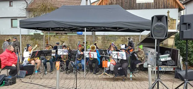 Die "Alten Kameraden" beim Kinder- und Jugendumzug des Carnevalclub Massenbachhausen 2026 | Foto: Blaskapelle Alte Kameraden Massenbachhausen e.V. 1986 Leintalmusikanten