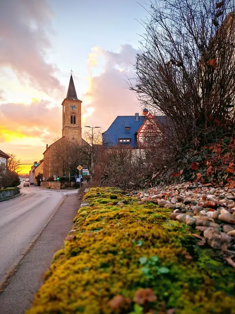 Ortsmitte Schluchtern mit Kirche und altem Rathaus. | Foto: Lokale Agenda 21 Leingarten