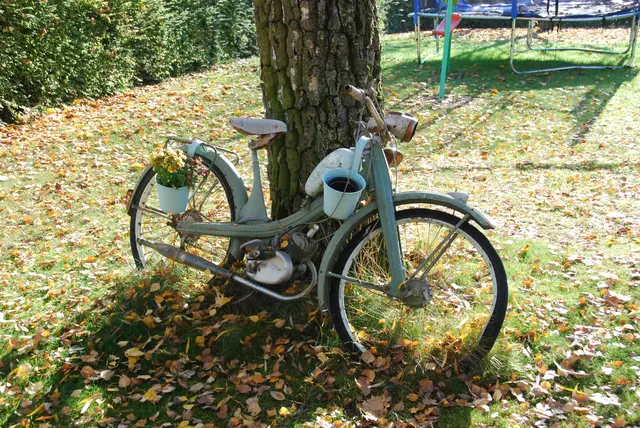 Ein altes Fahrrad kann auch noch eine Funktion haben: als Dekoobjekt. | Foto: Jutta Koster