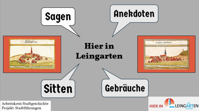 Titel des Vortrags Sagen, Anekdoten, Sitten und Gebräuche hier in Leingarten | Foto: Lokale Agenda 21 Leingarten