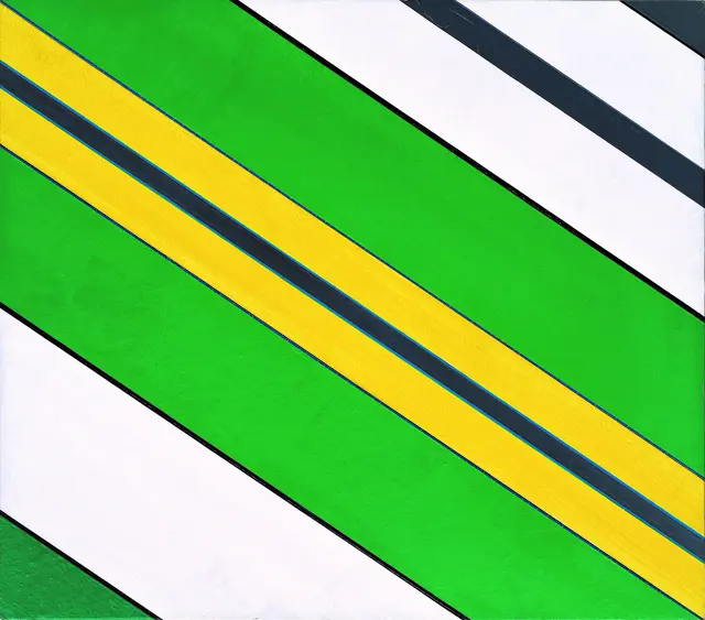 Günter Fruhtrunk, Abschüssige Heiterkeit, 1980
Acryl und Kasein auf Leinwand auf Holz, 68 x 68 cm, Sammlung Würth, Inv. 9070 © VG Bild-Kunst, Bonn 2026 | Foto: Volker Naumann /  Sammlung Würth