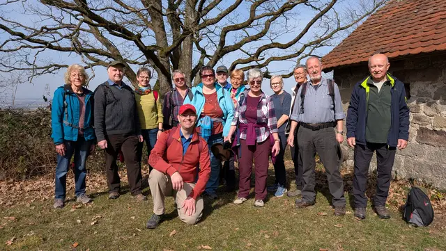 Wandergruppe Schwäbischer Albverein Ortsgruppe Öhringen bei der Rast am Berghäusle | Foto: Foto: Volker Wagner