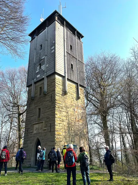 Am Aussichtsturm auf dem Wunnenstein, wo ehemals eine Höhenburg stand. | Foto: I.Reitz