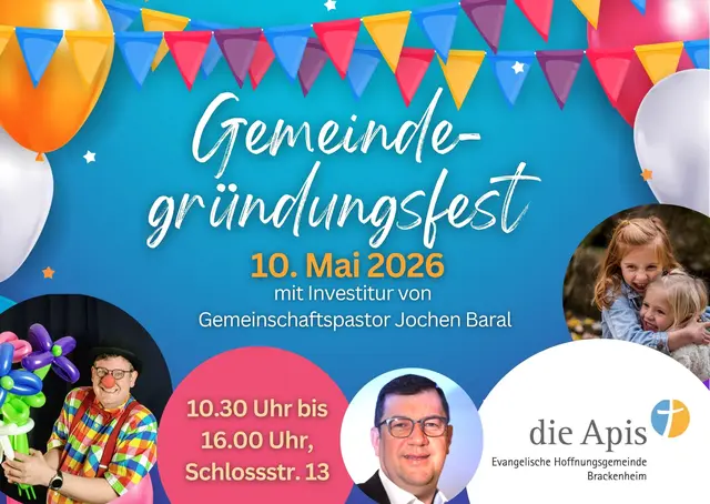 Am Sonntag, 10. Mai 2026, wird von den Apis die Evangelische Hoffnungsgemeinde Brackenheim als Gemeinschaftsgemeinde innerhalb der Evangelischen Landeskirche Württemberg gegründet.  | Foto: Die Apis Brackenheim, Jochen Baral