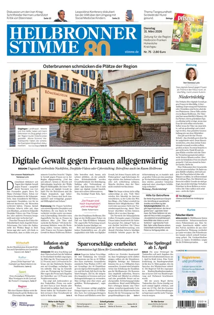 Sogar auf der Titelseite der Heilbronner Stimme, der Kraichgau Stimme und Hohenloher Zeitung ist ein Heimatreporterfoto zu bewundern. | Foto: HSt, Erwin Weigend