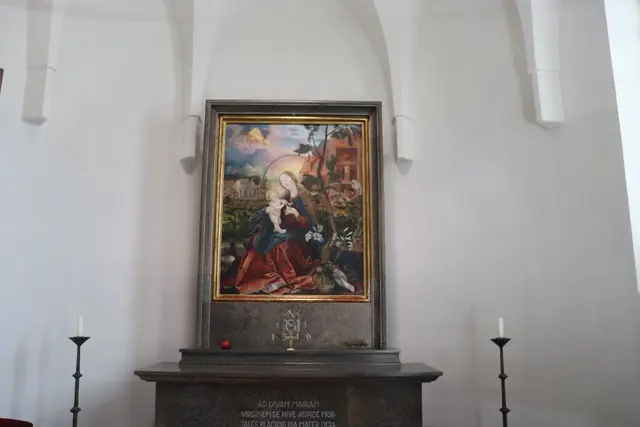 Matthias Grünewald Madonnenbild hinter einer Glasscheibe | Foto: Marga Specht
