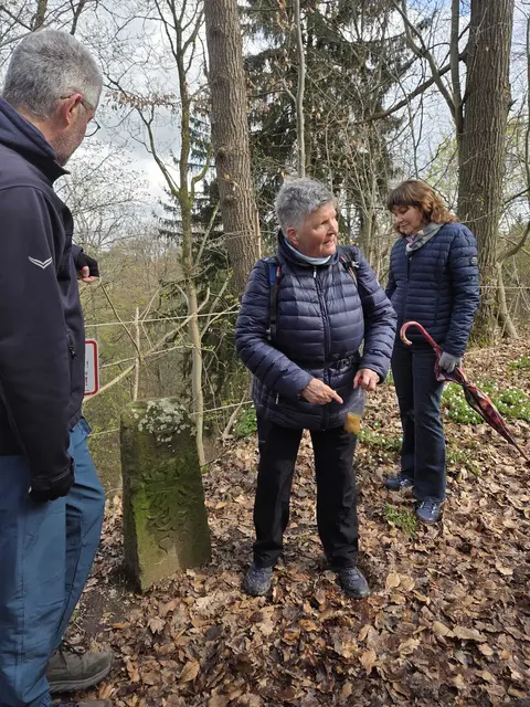 Die alten Grenzsteine Heilbronn / Weinsberg aus dem 16.Jahrhundert auf dem Paradiesweg | Foto: Karin Feghelm