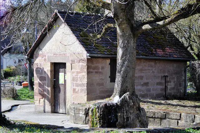 Ein kleiner Brunnen plätschert vor dem Backhäusle und fließt in einer kleinen Rinne in den Bach. | Foto: Daniela Somers