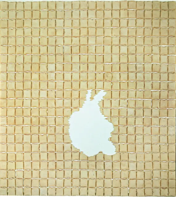 09_Antony Gormley, Mother’s Pride, 1982
Toastbrot und Wachs, 305 x 190 cm, Sammlung Würth, Inv. 9186 © Antony Gormley 2025, Foto: Stephen White

Zitat aus dem Beitrag der Georg-Wagner-Schule Künzelsau:
Für großes Staunen sorgte auch ein außergewöhnliches Kunstwerk, das aus 40 Jahre alten Toastbrotscheiben bestand. | Foto: Sammlung Würth