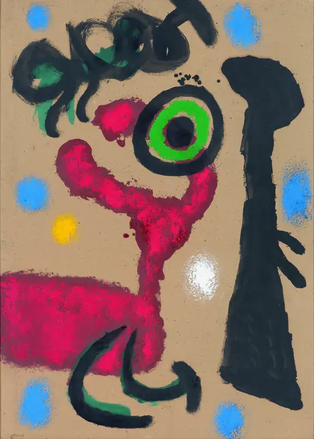 03_Joan Miró, Femme et oiseaux, 1963
Öl auf Karton, 104 x 75 cm, Sammlung Würth, Inv. 20781 © Successió Miró / VG Bild-Kunst, Bonn 2025, Foto: Volker Naumann | Foto: Sammlung Würth