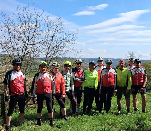 Radsportler vom SV Leingarten auf der Hochebene des Kleinen Odenwalds | Foto: Urheberbild von Willi Frasch