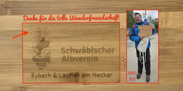 Herzliche Begrüßung mit Überraschungsgeschenk durch die Wanderfreunde der Ortsgruppe Geislingen-Eybach. | Foto: privat Sibylle Tröber