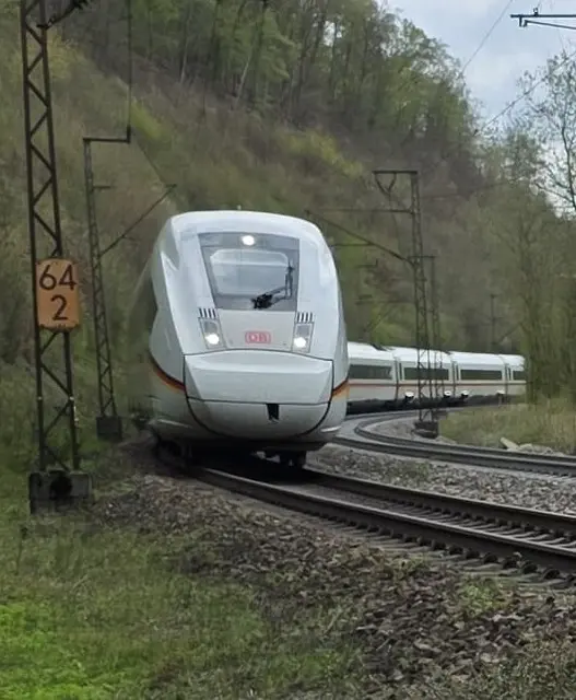 ... direkt an der Bahnlinie; da kam auch direkt ein ICE daher. | Foto: privat Robert Tröber