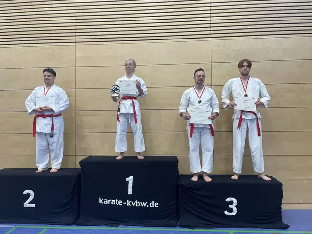 Nico Scholz (ganz rechts) belegte in der Disziplin Kata den 4. Platz | Foto: Karateverein Eppingen