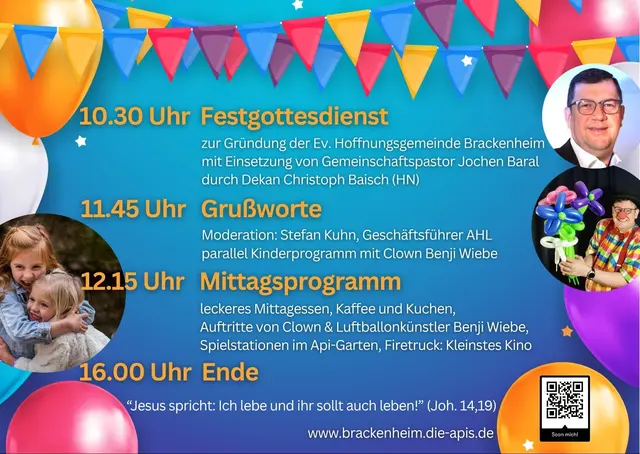 Am Sonntag, 10. Mai 2026, wird von den Apis die Evangelische Hoffnungsgemeinde Brackenheim als Gemeinschaftsgemeinde innerhalb der Evangelischen Landeskirche Württemberg gegründet.  | Foto: Die Apis, Jochen Baral