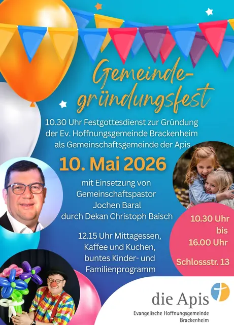 Am Sonntag, 10. Mai 2026, wird von den Apis die Evangelische Hoffnungsgemeinde Brackenheim als Gemeinschaftsgemeinde innerhalb der Evangelischen Landeskirche Württemberg gegründet.  | Foto: Die Apis, Jochen Baral