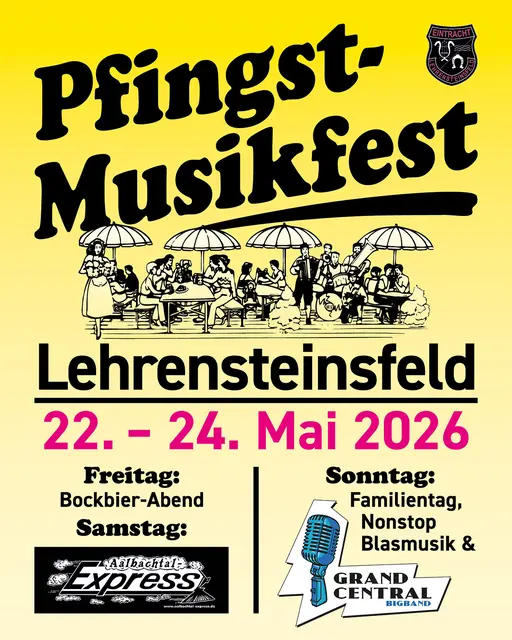 Drei Tage Musik und gute Laune verspricht das Pfingstmusikfest in Lehrensteinsfeld (22.–24.05.2026). | Foto: MVL