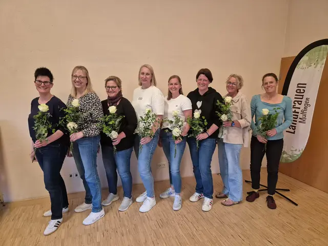 Auf dem Bild von links nach rechts:
Anja Beez 1. Vorsitzende, Daniela Ehrmann Schriftführerin, Corinna Wolpert, Bianka Burkert, Carolin Baumann, Brigitte Müller Kassiererin, Meike Wilhelm, Katja Hildebrand 2. Vorsitzende. | Foto: Anja Beez