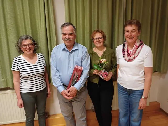 v.l.: Jutta Stier, Reinhold Siller, Heidrun Hornung, Sieglinde Rumm | Foto: Gesangverein Liederkranz Hermuthausen