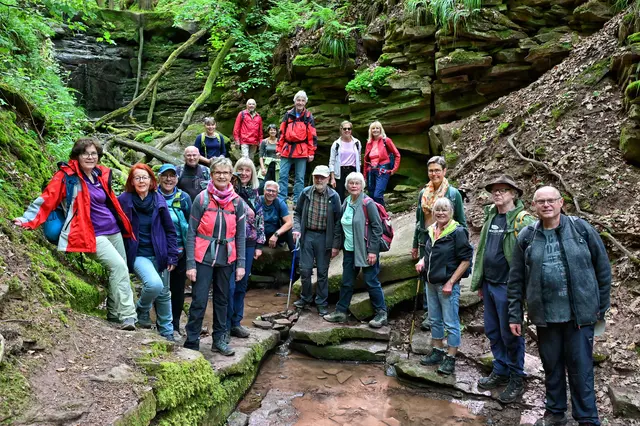 Die Wandergruppe des Weinsberger Albvereins in der Margaretenschlucht. | Foto: Michael Harmsen