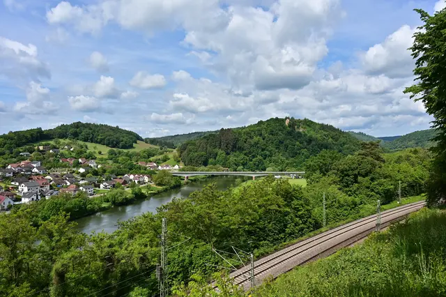 Blick auf die Minneburg, die Neckarbrücke und den Ortsteil Guttenbach. | Foto: Michael Harmsen